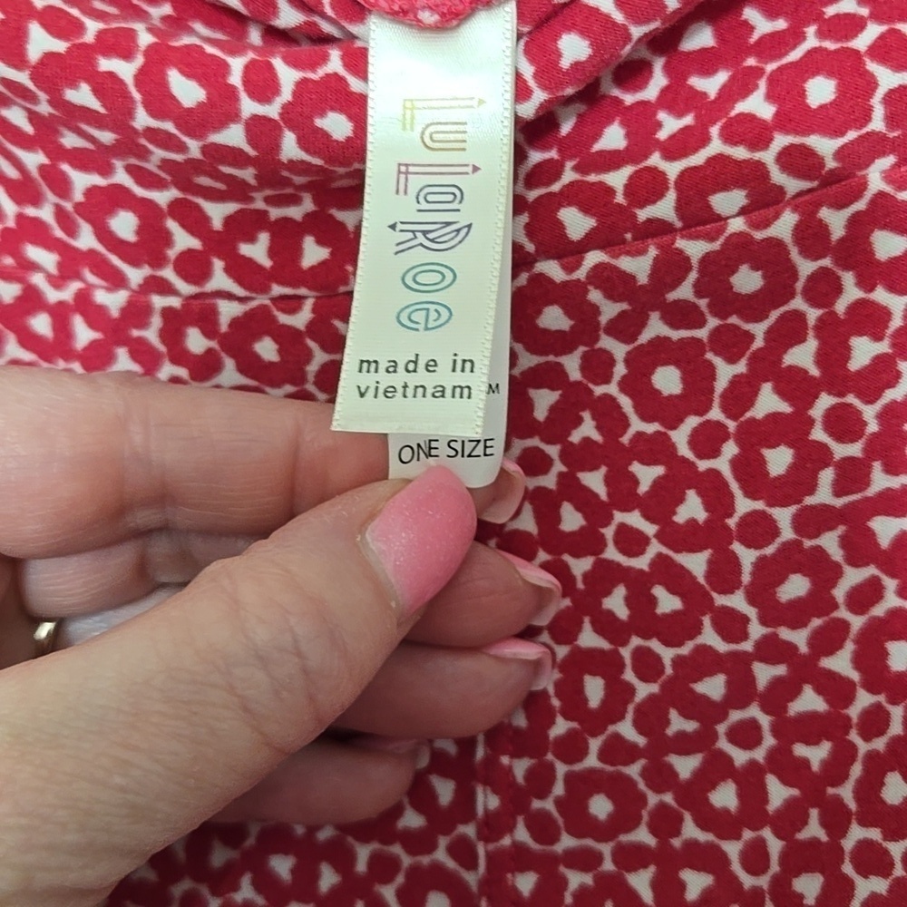 Lularoe Pink Mystery Patterned Leggings Pink/Red? One SIZE Good Used Condition - Picture 3 of 5